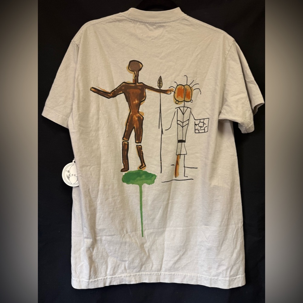 Basquiat Ferris Wheel Panel T-Shirt Medium cement color